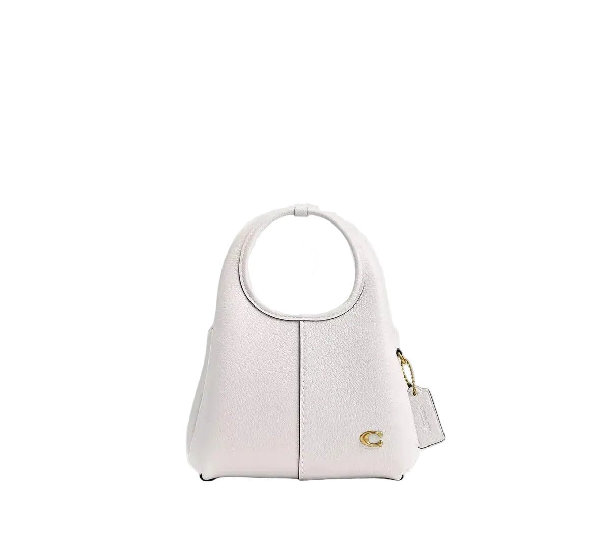 Coach Mini Bolsa Saco De Balde Branco Lisa Ouro