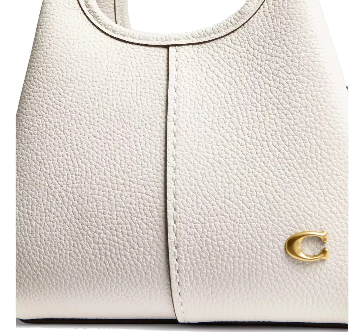 Coach Mini Bolsa Saco De Balde Branco Lisa Ouro