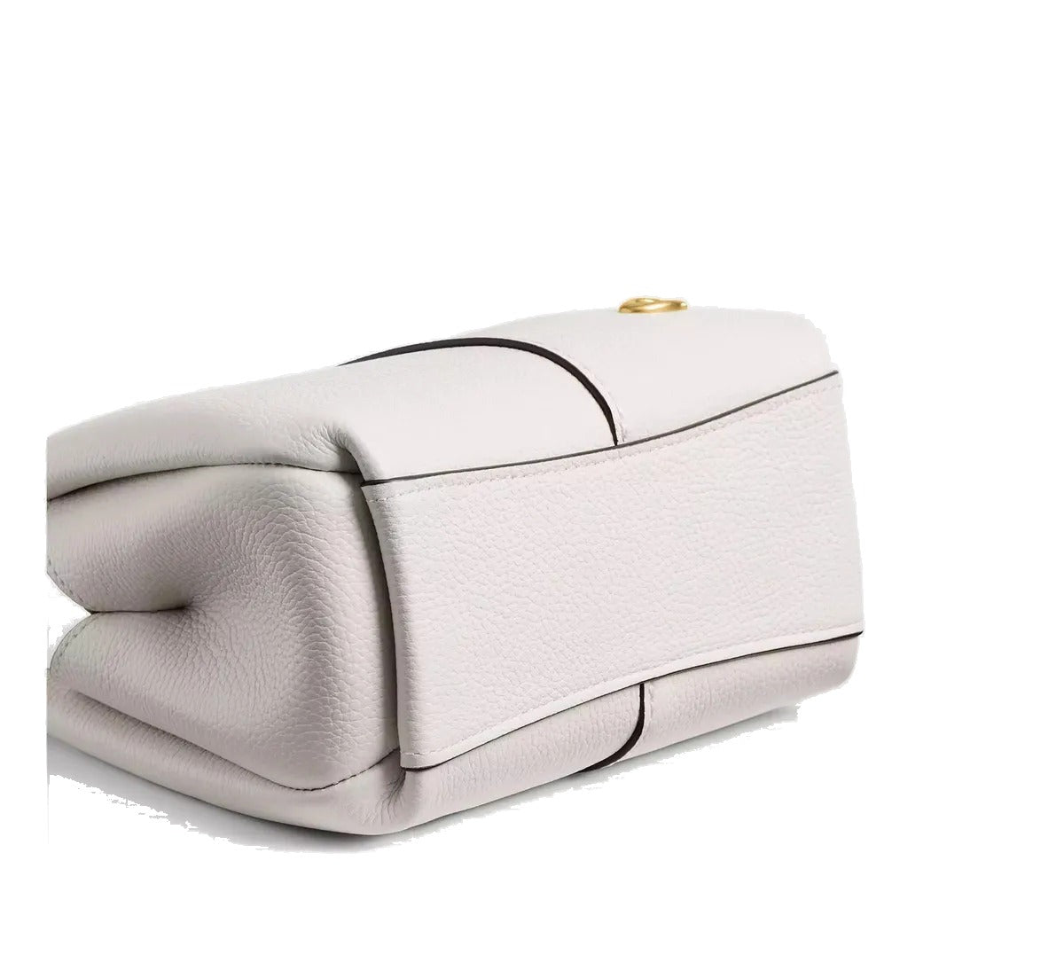 Coach Mini Bolsa Saco De Balde Branco Lisa Ouro