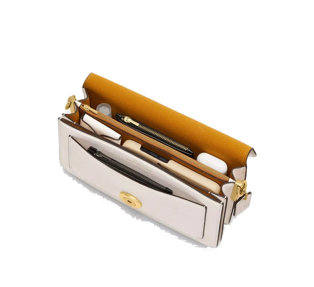 Bolsa Coach Tabby Shoulder 26 Off White - Branco Liso Ouro