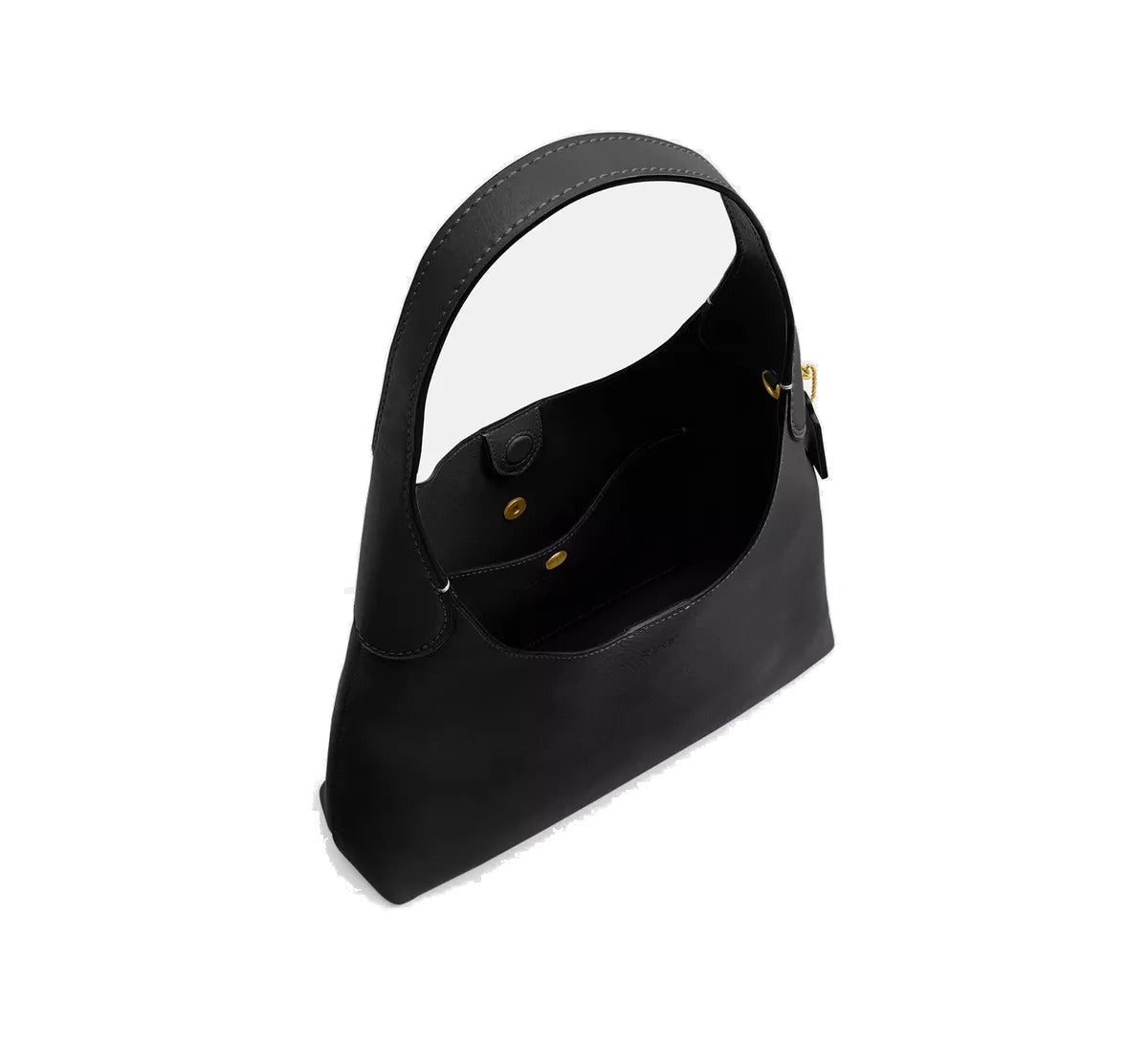 Coach Bolsa de Ombro Preto Lisa Ouro
