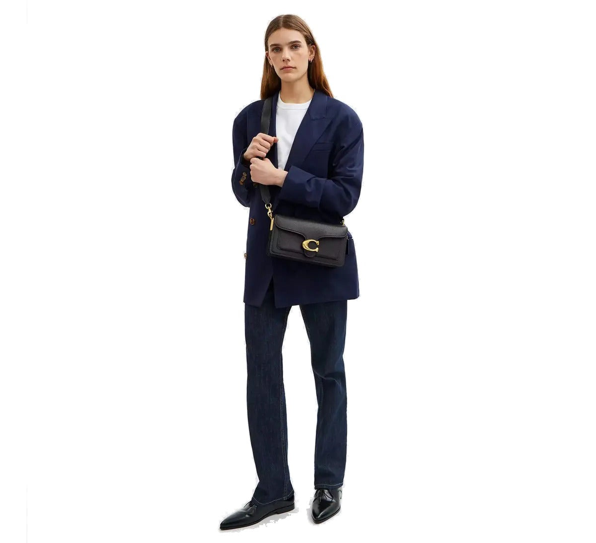Coach Tabby Shoulder Bag Transversal Preto Liso Ouro