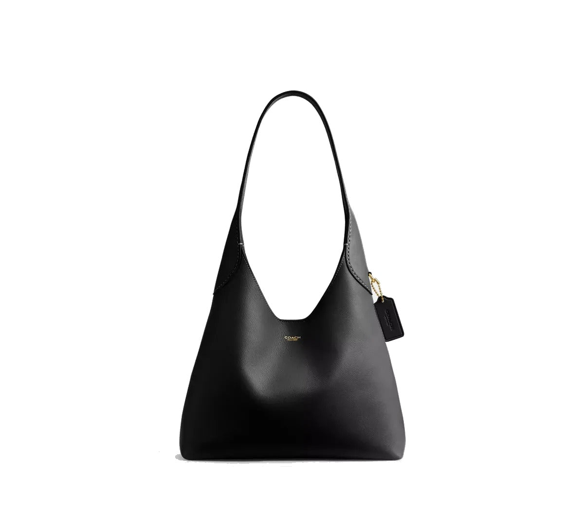 Coach Bolsa de Ombro Preto Lisa Ouro