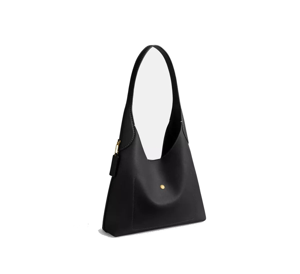 Coach Bolsa de Ombro Preto Lisa Ouro