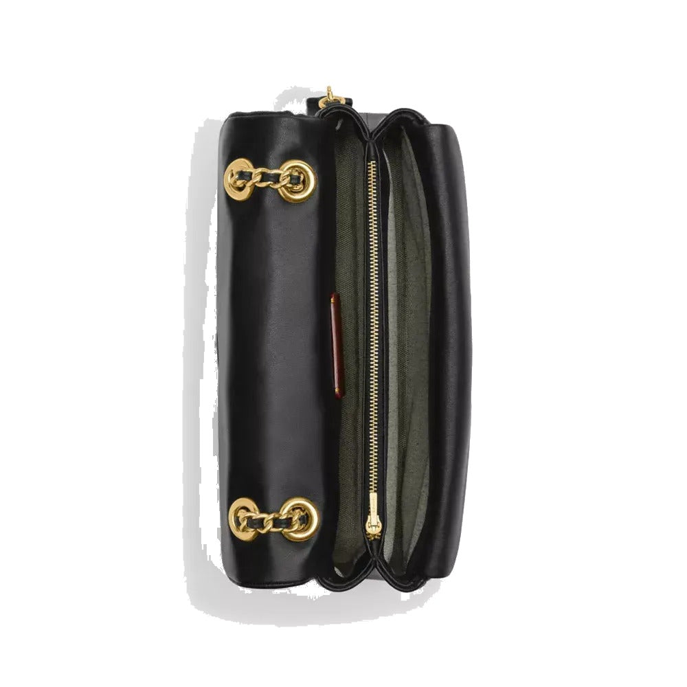 Coach Tabby Shoulder Bag Preto Liso Ouro Dourado