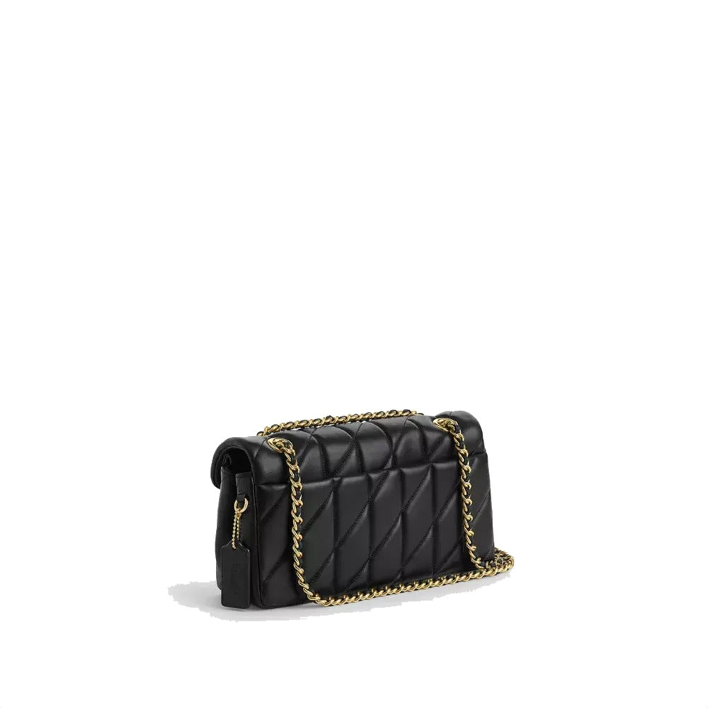 Coach Tabby Shoulder Bag Preto Liso Ouro Dourado